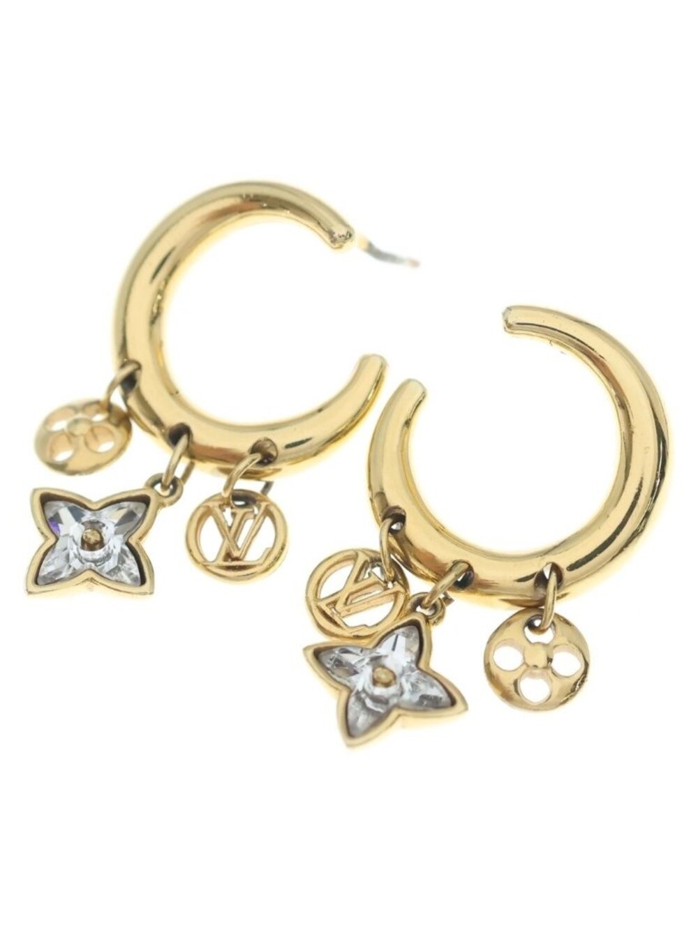 Louis Vuitton Boucles D'oreilles My Blooming Strass Earrings Gold